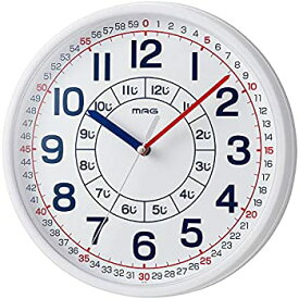 【中古】MAG(マグ) 掛け時計 非電波 アナログ 知育時計 よーめる 直径28cm ホワイト W-736WH-Z
