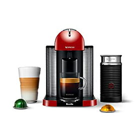 【中古】NespressoネスプレッソコーヒーとエスプレッソメーカーAeroccinoプラスミルクFrother、ブラック レッド 608024-BNV250RED1BUC1
