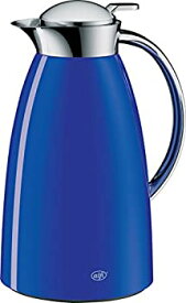 【中古】Alfi Gusto 1.0 L Glass Vacuum Lacquered Metal Thermal Dispenser Carafe Royal Blue