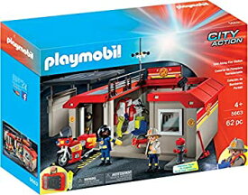 【中古】PLAYMOBIL Take Along Fire Station Playset