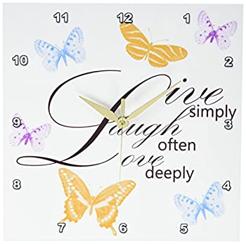 【誠実】 人気商品は 中古 輸入品 未使用 3dRose PS Inspirations - Live Laugh Love with Pretty Butterfllies 壁掛け時計 10x10 Wall Clock dpp_79139_1 imc-nev.ru imc-nev.ru