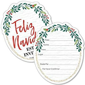中古 【中古】【輸入品・未使用】Feliz Navidad - Shaped Fill-in Invitations - Holiday and Spanish Christmas Party Invitation Cards with Envelopes - Set of 12