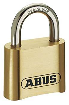 【輸入品・未使用】ABUS 180IB/50 B 2-Inch All Weather Solid Brass 4-Dial Resettable Combination Padlock with Stainless Steel Shackle by ABUS