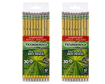 【中古】【輸入品・未使用】Ticonderoga Wood-Cased Graphite Pencils 2 HB Soft Pre-Sharpened Yellow (60 Pencils) その他