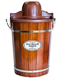 【中古】【未使用未開封】Nostalgia ICMP600WD Vintage Collection 6-Quart Wood Bucket Electric Ice Cream Maker with Easy-Clean Liner by Nostalgia