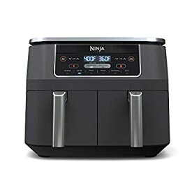 【中古】【未使用未開封】Ninja DZ201 Foodi 6-in-1 2-Basket Air Fryer with DualZone Technology%カンマ% 8-Quart Capacity%カンマ% and a Dark Grey Stainless Finish