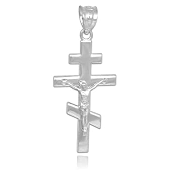 FDJ 宗教ジュエリー スターリングシルバー ロシア正教会 十字架ペンダント