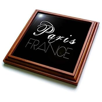 3dRose Alexis Design 世界の都市 世界の都市 パリ、フランスの背景 五徳 8x8 Trivet with 6x6 ceramic tile ブラウン trv_273366_1