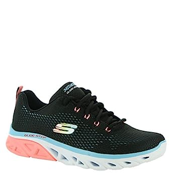 Skechers Women's Glide-Step Sport Wave Heat Sneaker, Black Blue Pink, 7.5