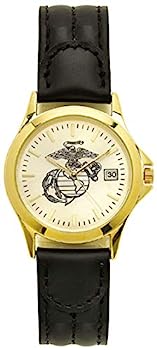 Aqua Force海兵隊ゴールド真鍮Watch with 38?mm面とパッド入りレザーストラップ