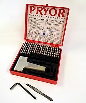 から厳選したPRYOR TIFH050 Interchangeable Steel Type Fount Set, Complete with Hand Holder, 16 Character Size, 5.0 mm by Pryor