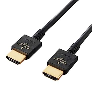【​限​定​販​売​】 エレコム HDMI ケーブル 1.5ｍ プレミアム 4K 2K (60P) HDR やわらかケーブル 小型コネクタ仕様 ブラック DH-HDP14EY15BK AVケーブル