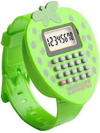 【中古】電卓ミニストロベリー電卓ウォッチ家庭用教室または学生試験用電卓（4色）電卓ギフト用の多機能腕時計 (Color : Green)