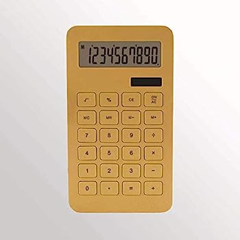 電卓 から選択する四色ソーラー電卓デュアルパワー10桁デスクトップバーコンピュータ 電子デスクトップ電卓 (色 : Gold Size : 17x9.6cm)のサムネイル