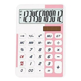 【中古】電卓 計算機デスクトップ金融計算機専門大画面表示財務会計計算機12桁 ABSポータブルソーラーオフィスコンピュータ電卓 (Color : White Pink)