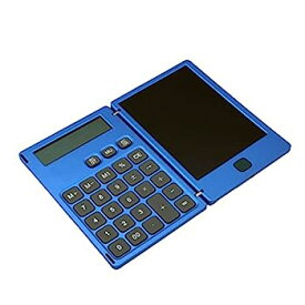 【中古】ハンドヘルド電卓、12桁のディスプレイ、手書きメモ帳、手書きボード、バッテリー駆動のシンプルブルー、ビジネスオフィス 電卓 (Color : Blue)
