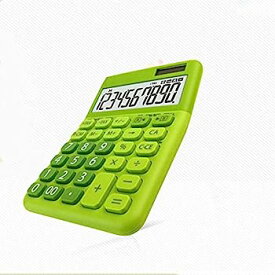 【中古】電卓 かわいいデスクトップ小型10桁ソーラー電卓ビジネスオフィス 学校 小売店 オフィスなど適用 (Color : Green, Size : 14.9x10.5cm)