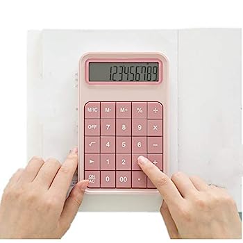 電卓 卓上計算機 おしゃれ 大きなボタン電卓コンピュータのミニ学生の使用その他の財務会計専用 携帯便利 (色 ピンク, Size One size)