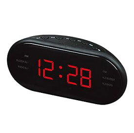 【中古】【未使用未開封】WXLBHD デジタル目覚まし時計 - 赤色のLEDの黒いケース - 穏やかな目覚ましの経験、デュアルアラーム - バッテリーバックアップ - FM/AMラジオ、