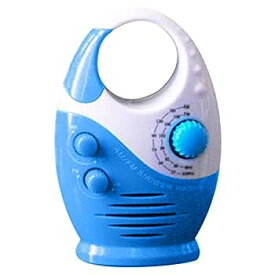 【中古】シャワーラジオ防水AmFmバスルームシャワーラジオポータブルスピーカーバッテリー駆動調節可能な音量（青）