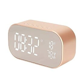 【中古】ラジオ目覚まし時計、寝室用の多機能HD長電池寿命デジタル時計ラジオ ゴールド
