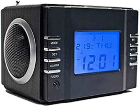 【中古】【未使用未開封】クロック ラジオ、MP3 プレーヤー付き FM ラジオ、SD カード、USB ポート、AUX 入力、2 x 3W ハイファイ スピーカー、内蔵充電式バッテリー、黒