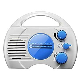 【中古】防水シャワーラジオ ミニバッテリー駆動ポータブルボタン 調節可能なラジオ ホームシャワー ナイトスタンド ガレージ 20FM/AMラジオ局