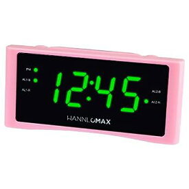 【中古】【未使用未開封】HANNLOMAX HX-151CR 目覚まし時計ラジオ PLL AM/FMラジオ デュアルアラーム 1.2インチ 赤色LED表示 AC動作のみ (ピンク)