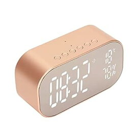 【中古】デジタル目覚まし時計ラジオ、寝室用のHD調整可能な明るさ目覚まし時計ラジオ ゴールド