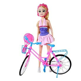 【中古】TychoTyke ごっこ遊び人形セット 自転車とスポーツ用品付き 3色 10インチ ブルー 4PCDLBKPINK