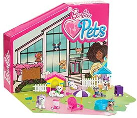 【中古】Barbie Pets ドリームハウス ペットサプライズプレイセット ペット6匹 ペット2台 ペットホーム2個 アクセサリー15種以上 子供のおもちゃ 対象年