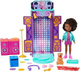 【中古】Karma's World Toys 人形とプレイセット 2イン1 トランスフォーミングミュージカルスターステージ (14.2インチ) ライトとサウンド付き コレクシ