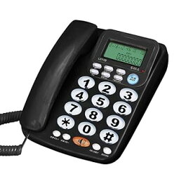 【中古】TelPal コード付きビッグボタン電話 高齢者 発信者ID 固定電話機 高齢者向け増幅テレフォノ 自宅電話 スピーカーと読みやすい数字付き