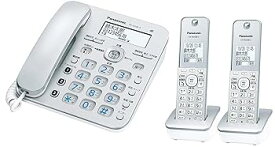 【中古】パナソニック コードレス電話機(子機2台付き)シルバー VE-GD36DW-S