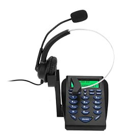 【中古】コールセンターコード付きヘッドセット 電話 ビジネス オフィス ダイヤルパッド コールセンター 交通電話ヘッドセット FSK/DTMF 発信者ID表示