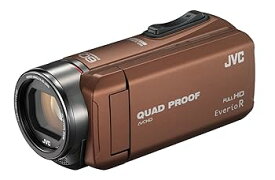 【中古】JVC ビデオカメラ Everio R 防水5m 防塵仕様 耐低温 耐衝撃 内蔵メモリー32GB ライトブラウン GZ-R400-T