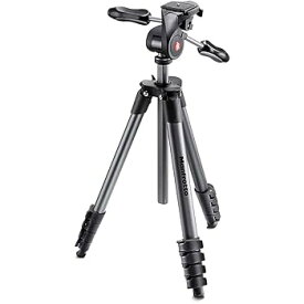 【中古】Manfrotto マンフロット カメラ 三脚 MKCOMPACTADV-BK Compact Advanced Tripod with 3-Way Head (Black)