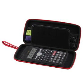 【中古】Navitech レッドグラフィック電卓ハードケース/カバー 収納ポーチ付き Texas Instruments TI BA II Plusに対応