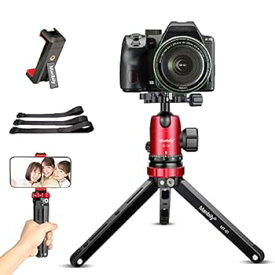 【中古】【未使用】Manbily ミニ三脚 アルミ製 卓上三脚 ローアングル撮影 スマホ カメラ 三脚 自撮り棒 CNC 自由雲台 360度回転 VLOG三脚 1/4”＆3/8”ネジ ビデオ