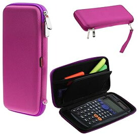 【中古】【未使用】Navitech パープル グラフィック 電卓 ハードケース/カバー 収納ポーチ付き Texas Instruments TI BA II Plusに対応
