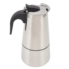 【中古】【未使用】食品グレードのポータブルコーヒーメーカー、ステンレス鋼のコーヒーポット、ステンレス鋼の二重底のエスプレッソコーヒーマシン、家庭用および