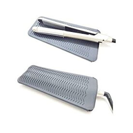 【中古】【未使用】ヘアアイロン耐熱ポーチ 滑り止めマット 2way 260℃の高温も耐熱しやけど防止 旅行出張など携帯に便利 グレー