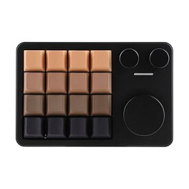 【中古】KiiBOOM Cybrix 16 VIA プログラマブルマクロパッド 16キー 3つのノブType-C 有線アルミニウム製ナンパッド ホットスワップ可能なPCB RGBバック