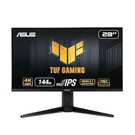 【中古】ASUS ゲーミングモニター TUF Gaming VG28UQL1A 28インチ/4K/144Hz/HDMI 2.1,DP/IPS/1ms/ PS5/ファイナルファンタジーXIV推奨モニター/国内正規