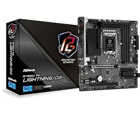 【中古】【未使用】ASRock マザーボード Z790M PG Lightning/D4 Intel 第12世代 ・ 13世代 CPU （ LGA1700 ）対応 Z790チップセット DDR4 Micro ATX マザーボード
