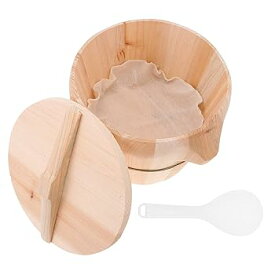 【中古】【未使用】Ciieeo 木製蒸し器（エングレービング） ナチュラルな丈夫なキッチン用品 人間工学に基づいた蓋付き キッチンの装飾に最適なシックな炊飯器