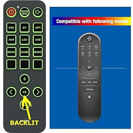 【中古】【未使用】Ultimea Apollo Nova S50 Dolby U2120サウンドバー用交換用リモコン (グリーンのバックライトと特大ボタン付き)