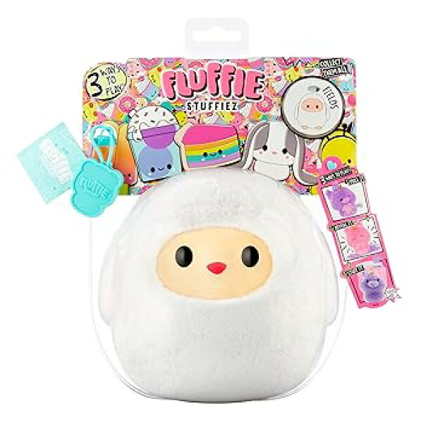 【中古】【未使用】フラッフィー・スタッフィーズ 小さなぬいぐるみ - ひつじ