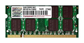 【中古】 Transcend ノートPC用 PC2-5300 (DDR2-667) 1GB 200pin SO-DIMM TS128MSQ64V6J