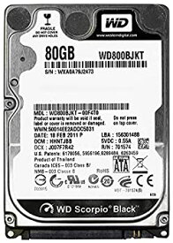【中古】 Western Digital Scorpio Black 80GB SATA 2.5インチ 内蔵型HDD WD800BJKT